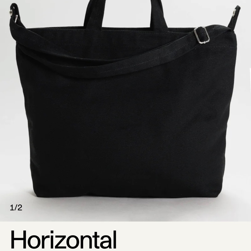 BAGGU Zip Horizontal Duck Bag - Navy Green Check